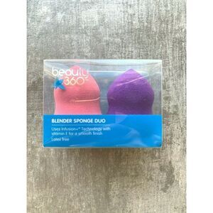 Set of 2 Beauty 360 Blender Sponge Duo Makeup NEW Infused w Vitamin E